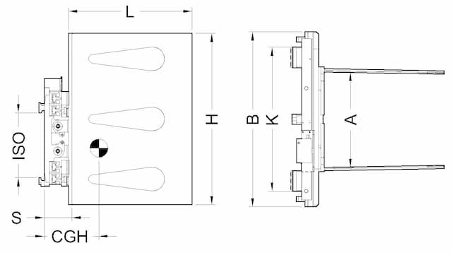 internal side shift appliance clamps